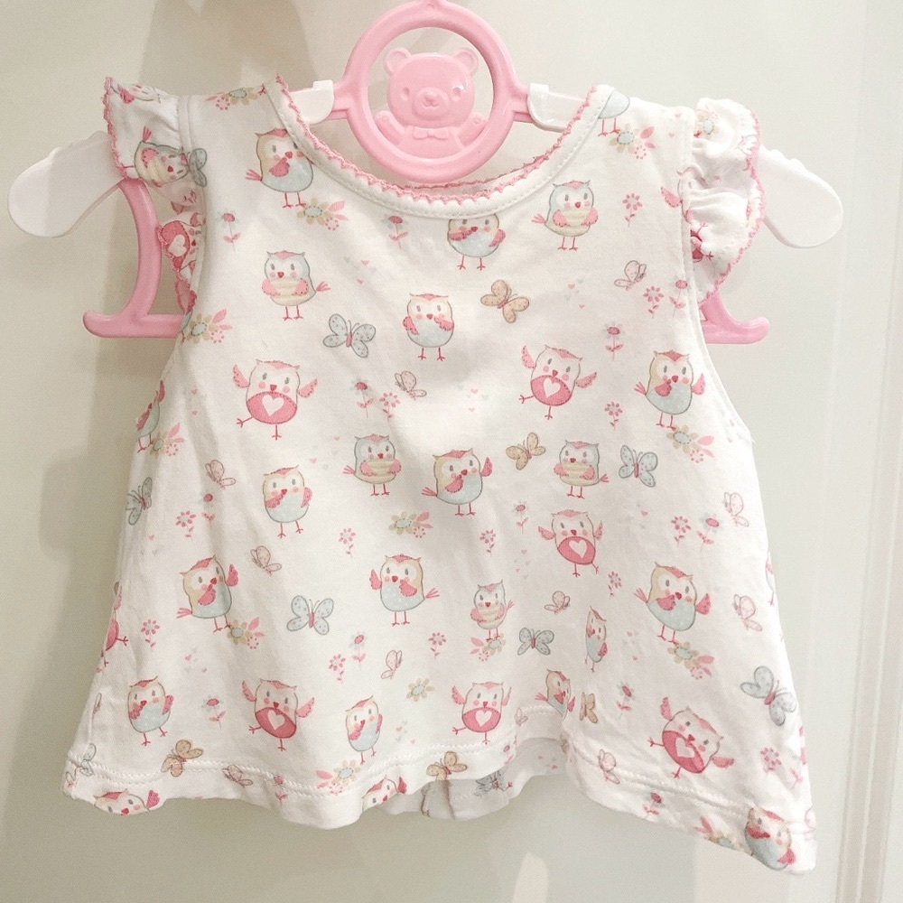 Kissy Kissy OWLFULLY baby top and shorts set 6-9m